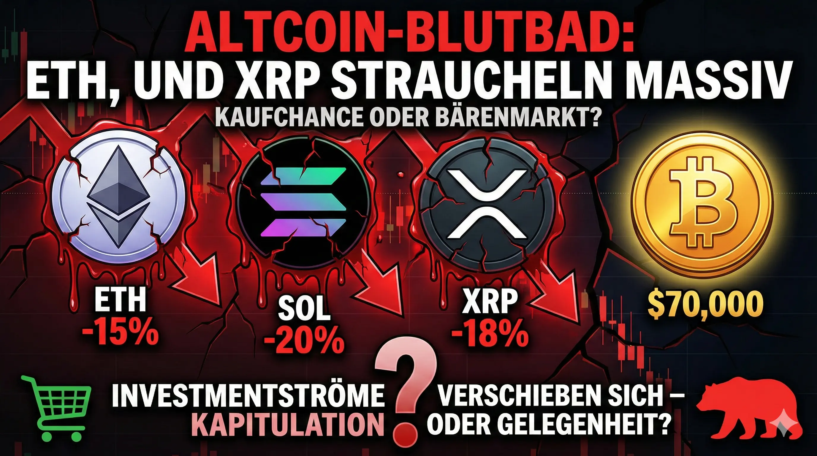 Altcoin-Blutbad: ETH, SOL und XRP straucheln massiv – Kaufchance oder Bärenmarkt?