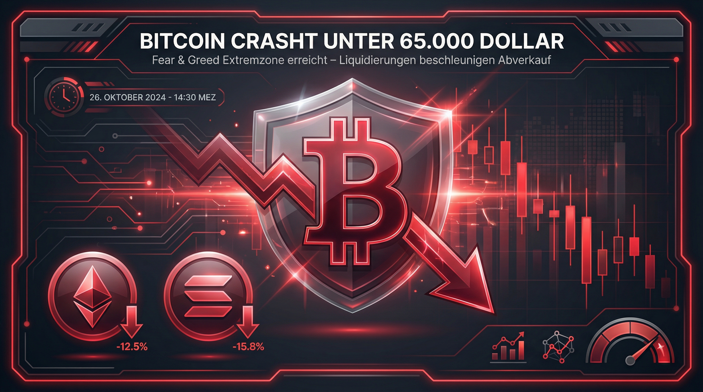 Bitcoin fällt unter $65.000 – Margin Calls und Fear-Index schlagen durch