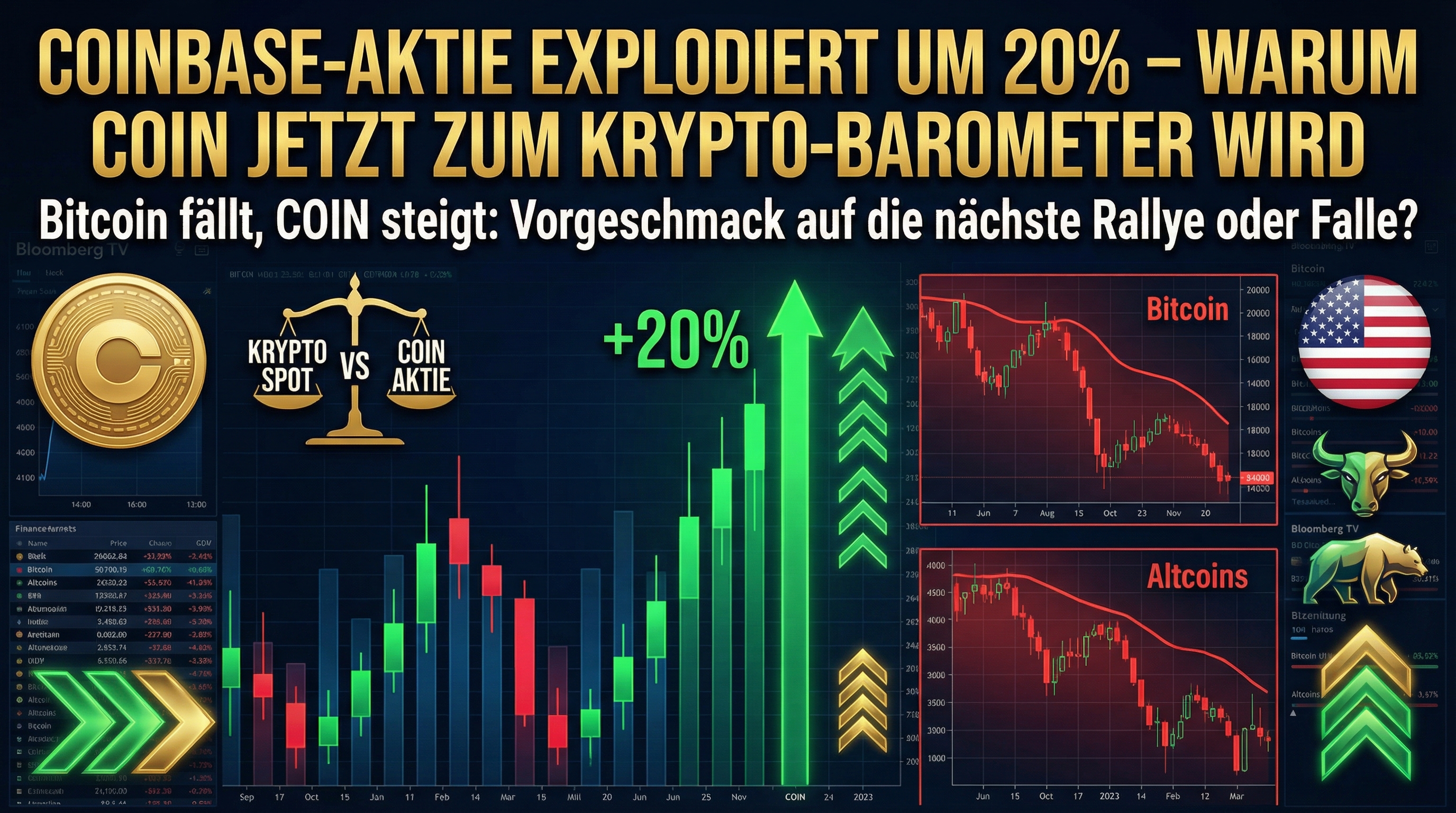 Coinbase-Aktie explodiert um 20% – Warum COIN jetzt zum Krypto-Barometer wird