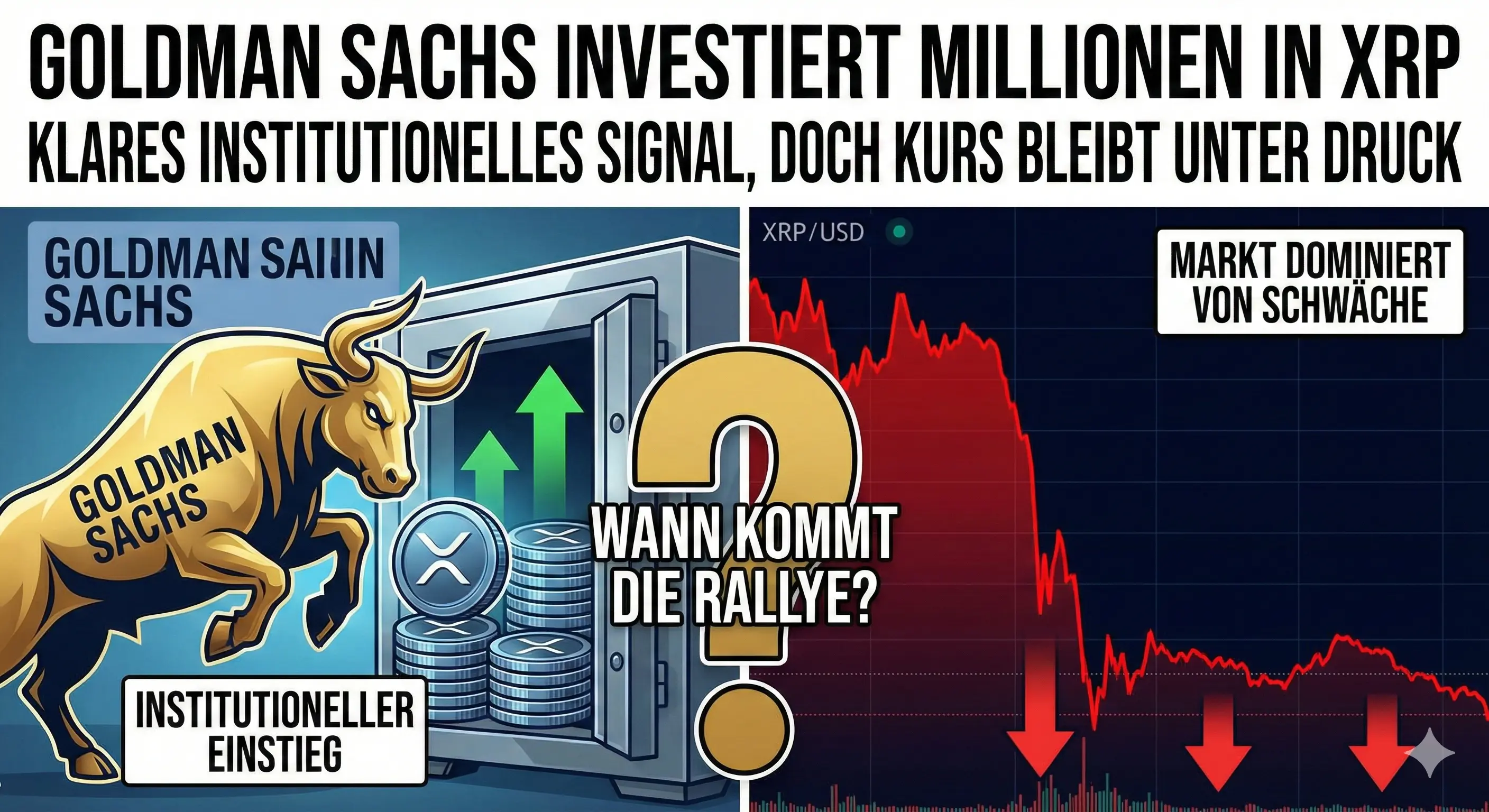 Goldman Sachs steigt bei XRP ein – doch der Kurs gibt weiter nach