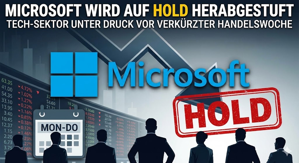 Microsoft wird auf Hold herabgestuft – Tech-Sektor unter Druck vor verkürzter Handelswoche