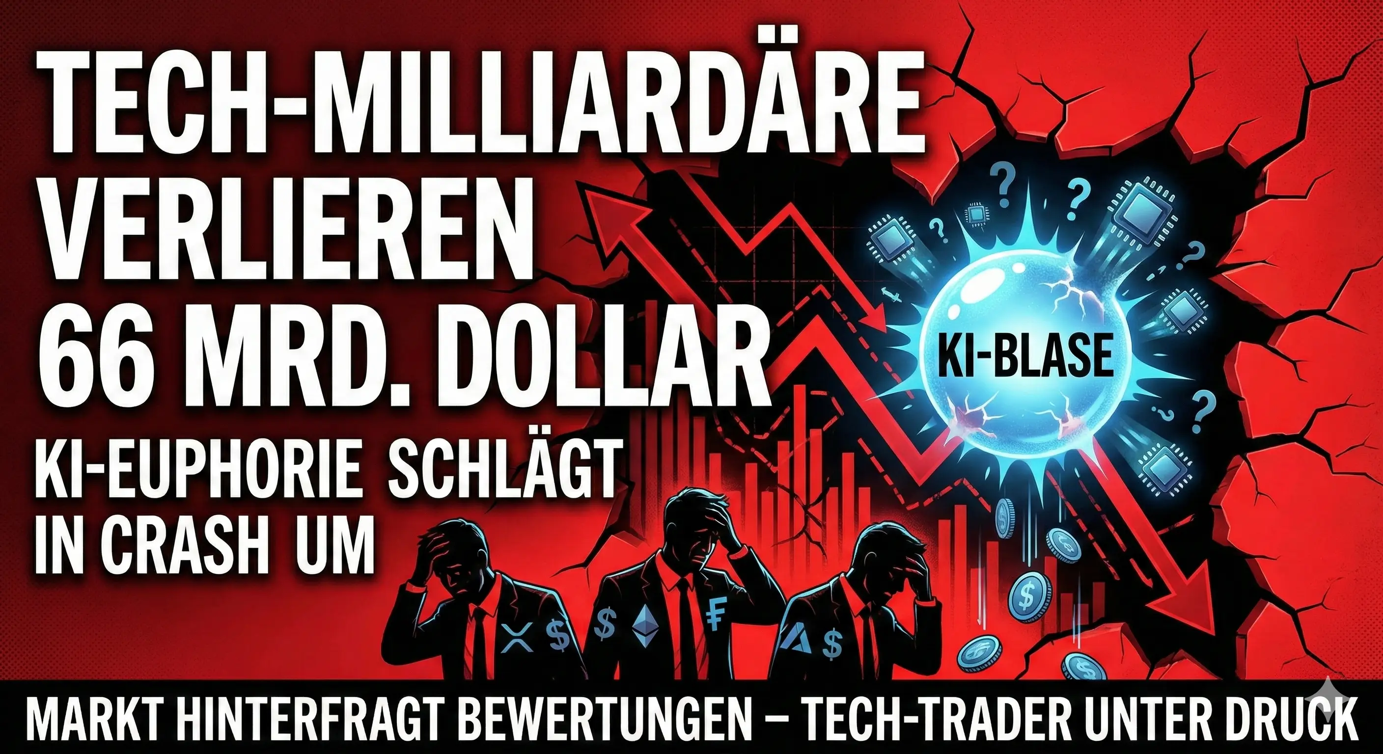 Tech-Milliardäre verlieren 66 Mrd. Dollar: KI-Euphorie schlägt in Crash um